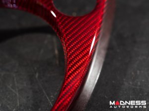 FIAT 500 Shift Gate Panel - Manual - Carbon Fiber - North American Model - Red Candy